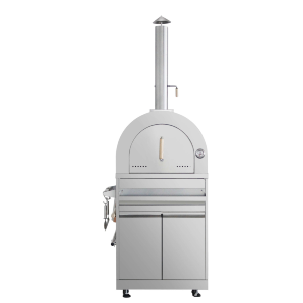Outdoor Kitchen Pizza Oven And Cabinet In Stainless Steel