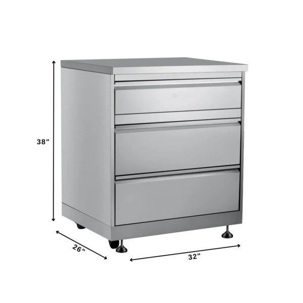 Outdoor Kitchen 3 Drawer Cabinet