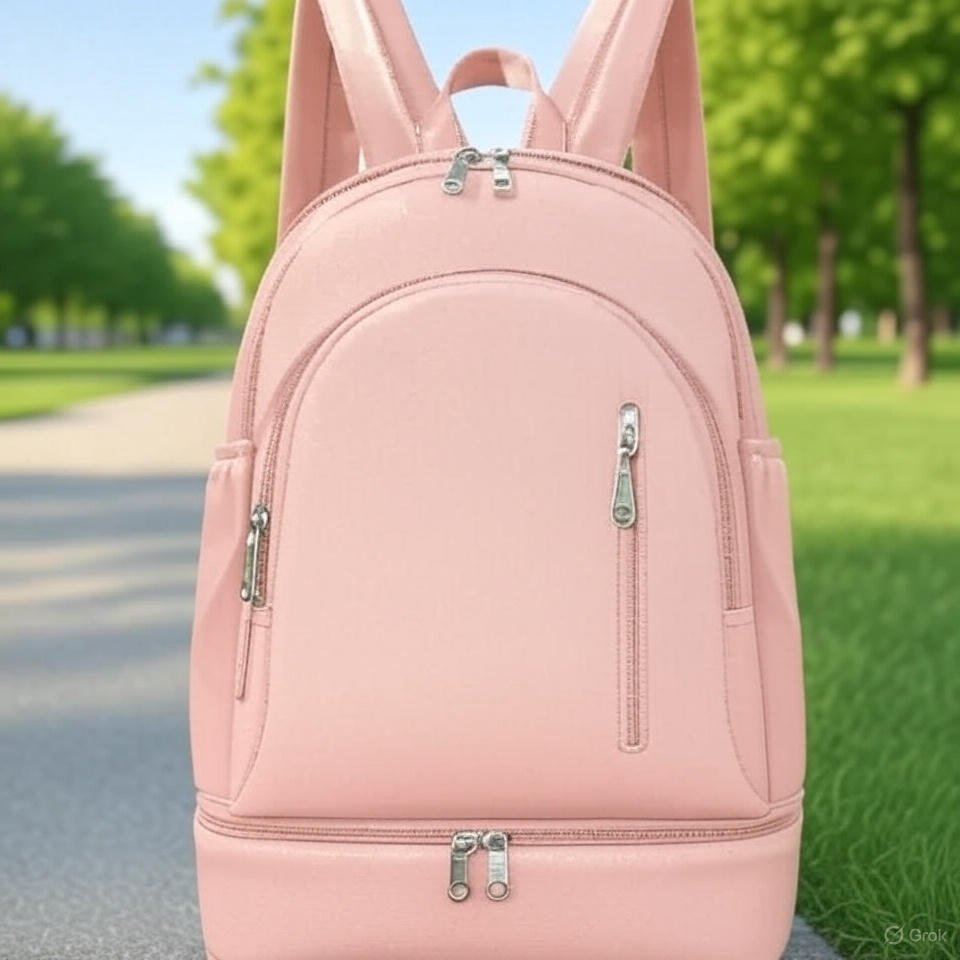 Backpack with Shoe Compartment Pink