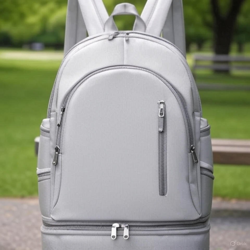 Backpack with Shoe Compartment Grey