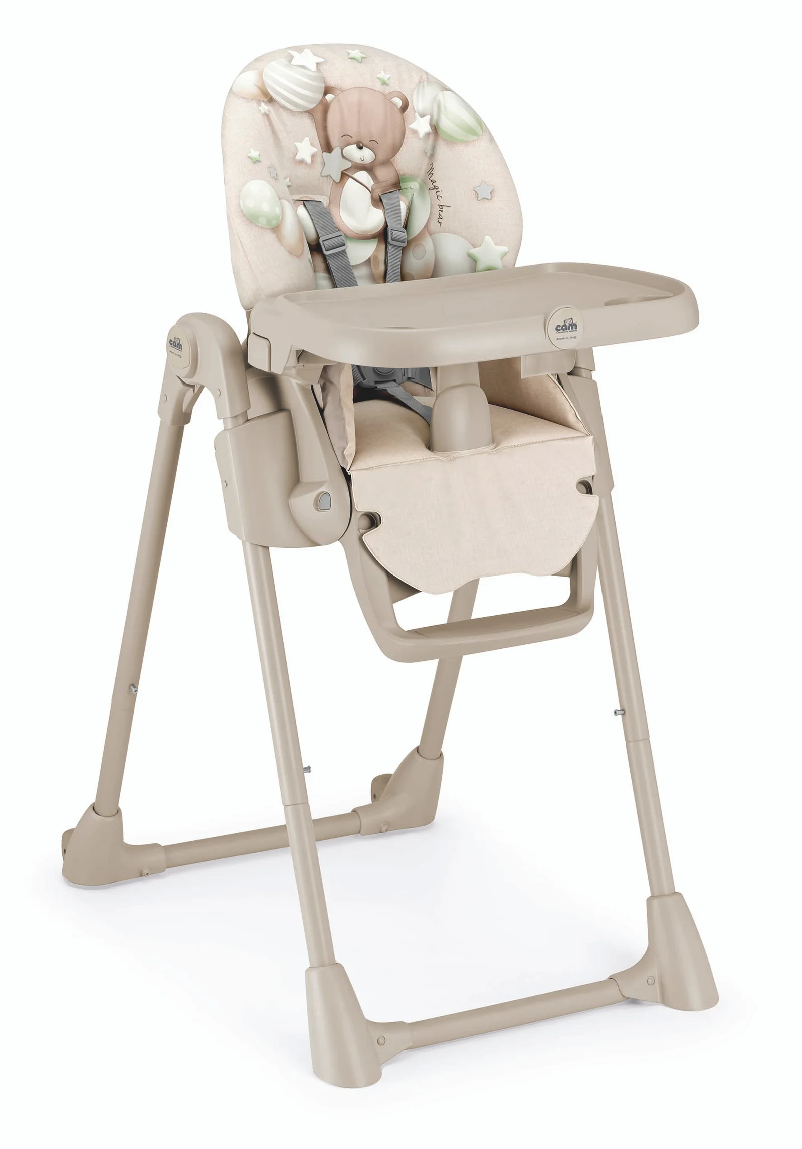 CAM Pappananna Highchair Teddy Bubbles Beige