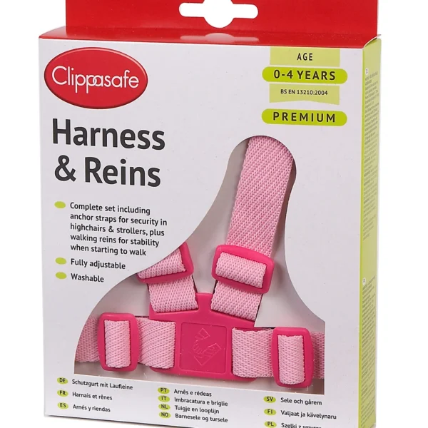 Clippasafe Premium Harness Reins Pink
