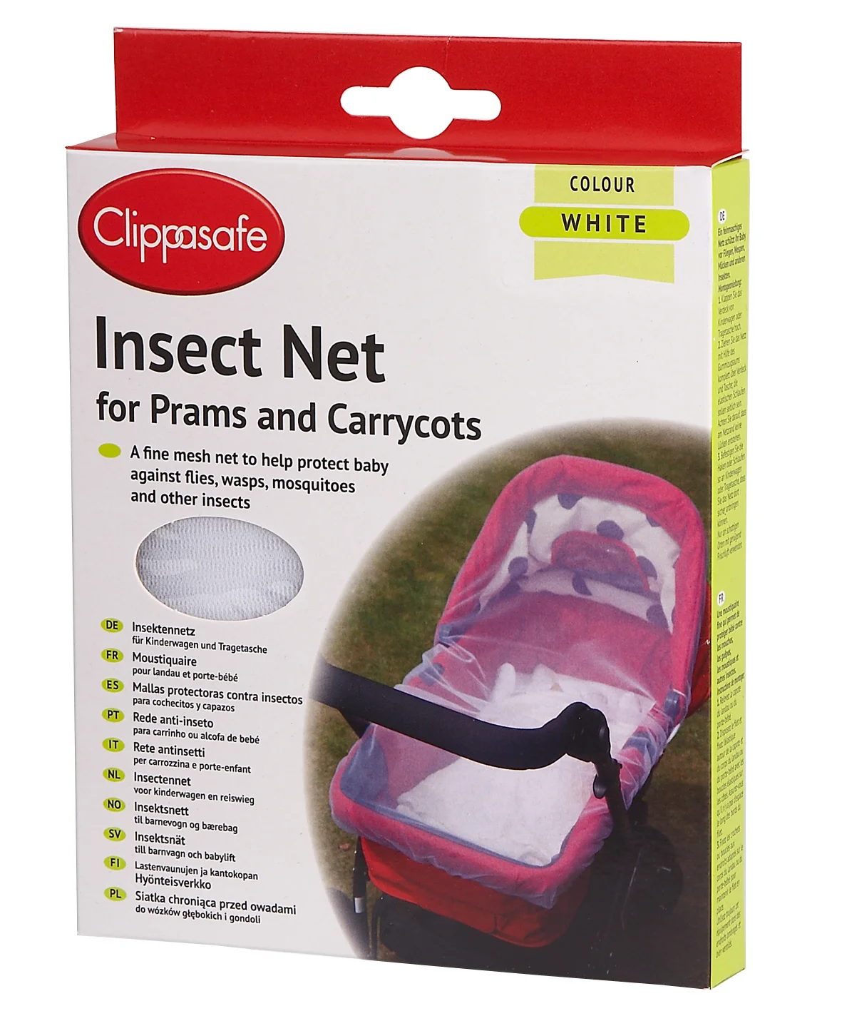 Clippasafe Pram/Carrycot Insect Net White