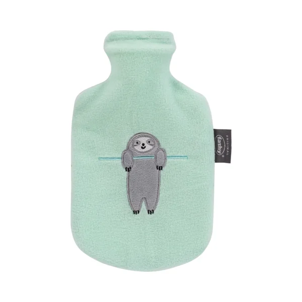 Fashy Hot Water Bottle with Cover 0.8L Green Sloth